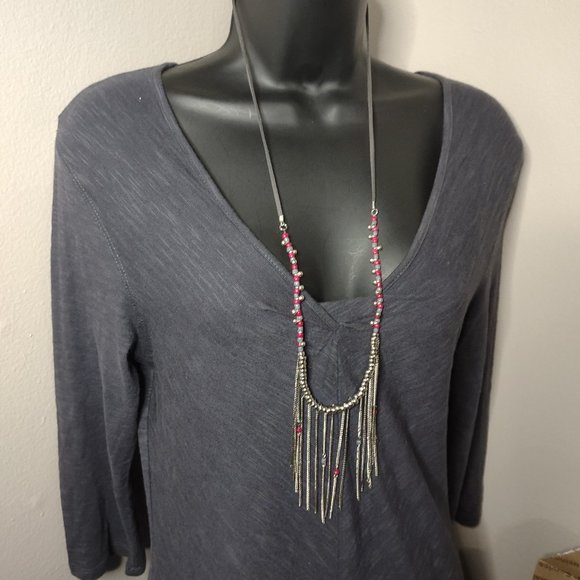 Long Dangling Chain Necklace Adjustable 32.5 To 34.5 Inches Long - Picture 1 of 8